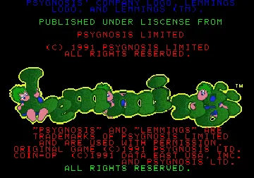 Lemmings (US Prototype) screen shot title